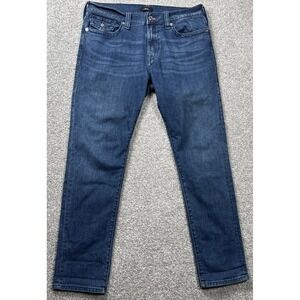 True Religion Rocco Jeans Men's 34 Blue Relaxed Skinny Stretch Denim